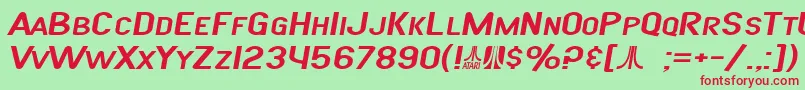 SF Atarian System Extended Italic Font – Red Fonts on Green Background
