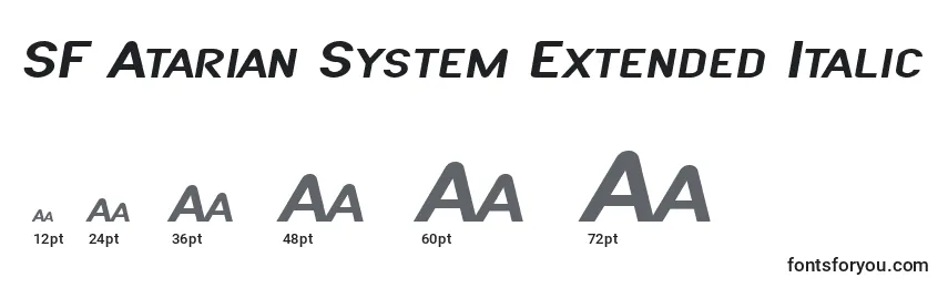 Размеры шрифта SF Atarian System Extended Italic