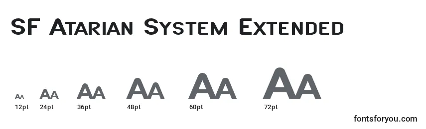 Размеры шрифта SF Atarian System Extended