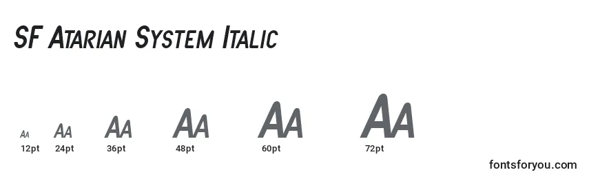 Размеры шрифта SF Atarian System Italic