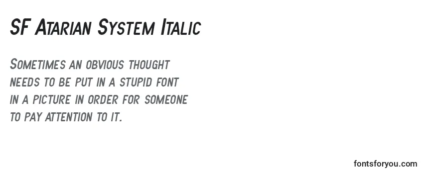 Schriftart SF Atarian System Italic
