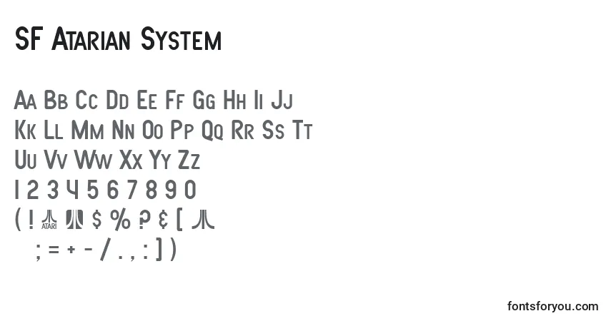 Шрифт SF Atarian System – алфавит, цифры, специальные символы