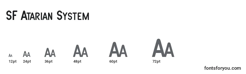 Размеры шрифта SF Atarian System