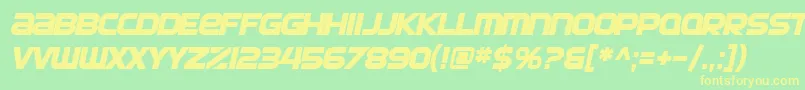 SF Automaton Bold Oblique Font – Yellow Fonts on Green Background