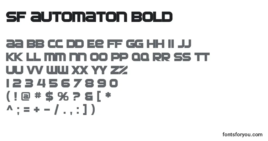 Шрифт SF Automaton Bold – алфавит, цифры, специальные символы