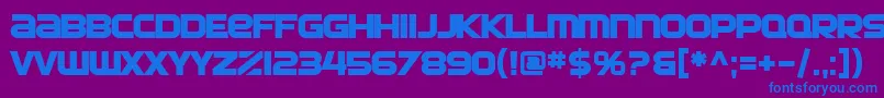 SF Automaton Bold Font – Blue Fonts on Purple Background