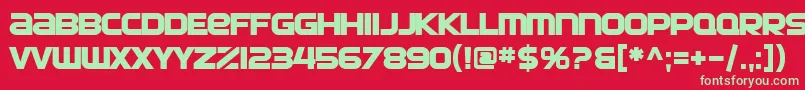 SF Automaton Bold Font – Green Fonts on Red Background