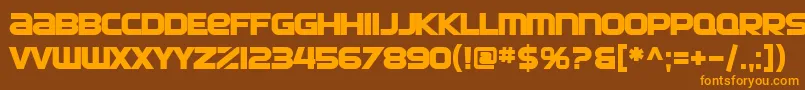 SF Automaton Bold Font – Orange Fonts on Brown Background