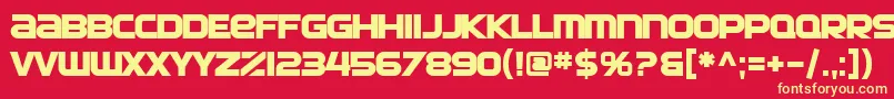 SF Automaton Bold Font – Yellow Fonts on Red Background