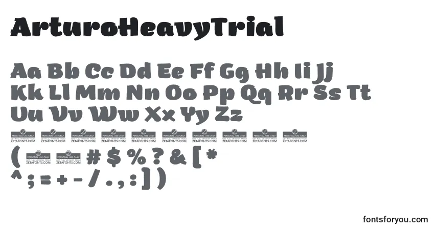 ArturoHeavyTrial-fontti – aakkoset, numerot, erikoismerkit