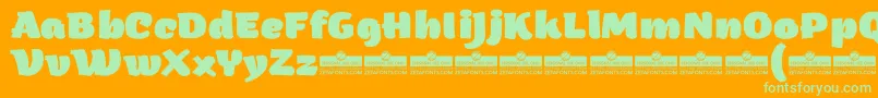 More about ArturoHeavyTrial Font ArturoHeavyTrial Font – Green Fonts on Orange Background