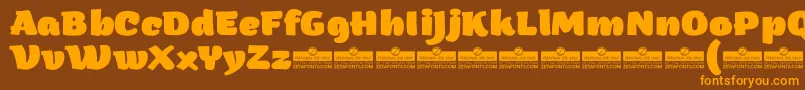 Fonte ArturoHeavyTrial – fontes laranjas em um fundo marrom