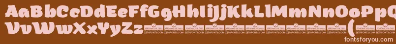 フォントArturoHeavyTrial – 茶色の背景にピンクのフォント