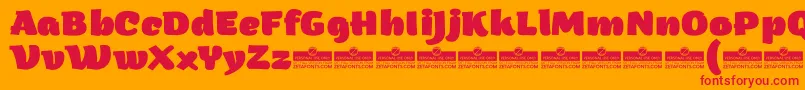 ArturoHeavyTrial Font – Red Fonts on Orange Background