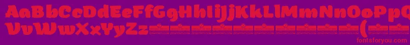 ArturoHeavyTrial-Schriftart – Rote Schriften auf violettem Hintergrund