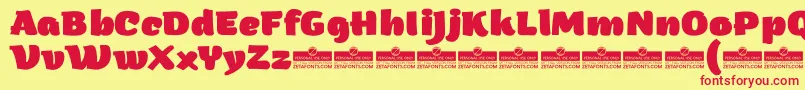 Шрифт ArturoHeavyTrial – красные шрифты на жёлтом фоне