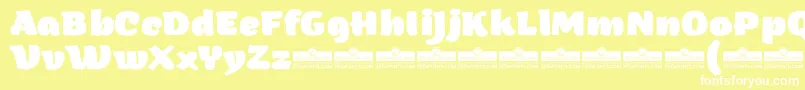 フォントArturoHeavyTrial – 黄色い背景に白い文字