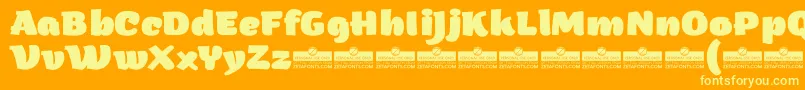 ArturoHeavyTrial-fontti – keltaiset fontit oranssilla taustalla