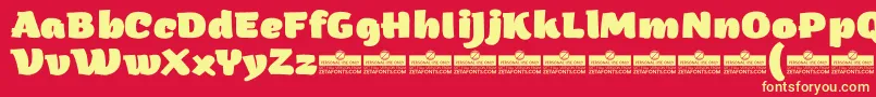 ArturoHeavyTrial Font – Yellow Fonts on Red Background