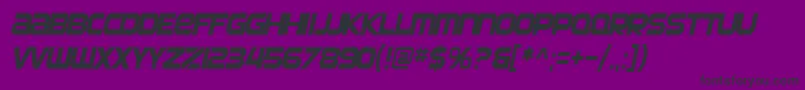 Шрифт SF Automaton Condensed Oblique – чёрные шрифты на фиолетовом фоне