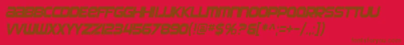 SF Automaton Condensed Oblique Font – Brown Fonts on Red Background