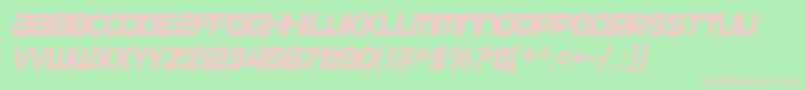 SF Automaton Condensed Oblique-Schriftart – Rosa Schriften auf grünem Hintergrund