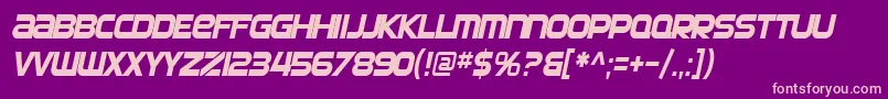 SF Automaton Condensed Oblique Font – Pink Fonts on Purple Background