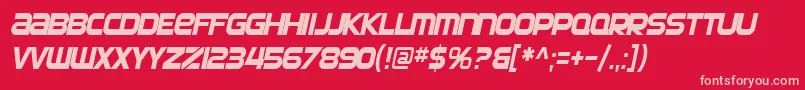 フォントSF Automaton Condensed Oblique – 赤い背景にピンクのフォント