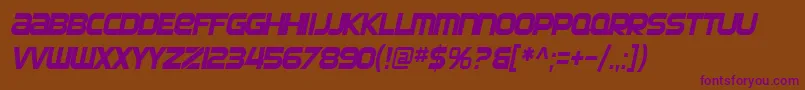 SF Automaton Condensed Oblique Font – Purple Fonts on Brown Background