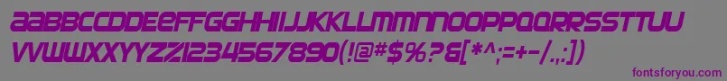 フォントSF Automaton Condensed Oblique – 紫色のフォント、灰色の背景