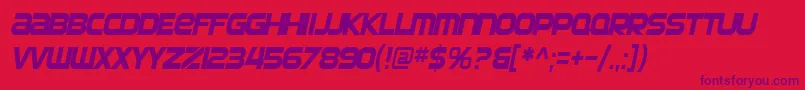 SF Automaton Condensed Oblique Font – Purple Fonts on Red Background