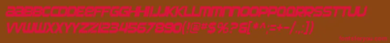 SF Automaton Condensed Oblique Font – Red Fonts on Brown Background