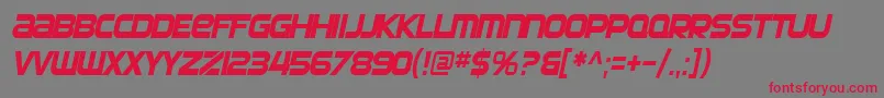 SF Automaton Condensed Oblique Font – Red Fonts on Gray Background