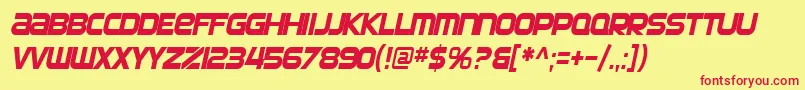 フォントSF Automaton Condensed Oblique – 赤い文字の黄色い背景