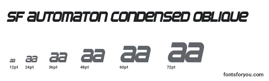 Размеры шрифта SF Automaton Condensed Oblique