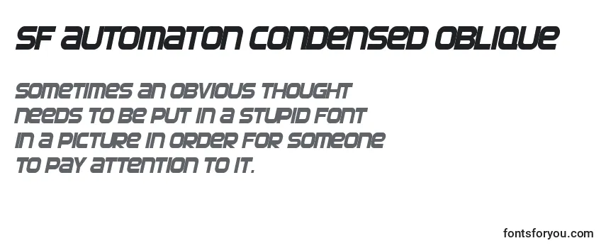 Review of the SF Automaton Condensed Oblique Font