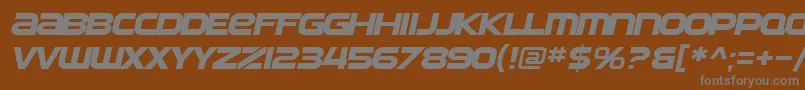SF Automaton Extended Oblique-fontti – harmaat kirjasimet ruskealla taustalla