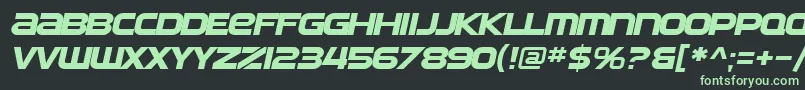 Шрифт SF Automaton Extended Oblique – зелёные шрифты на чёрном фоне