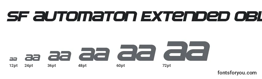 SF Automaton Extended Oblique Font Sizes