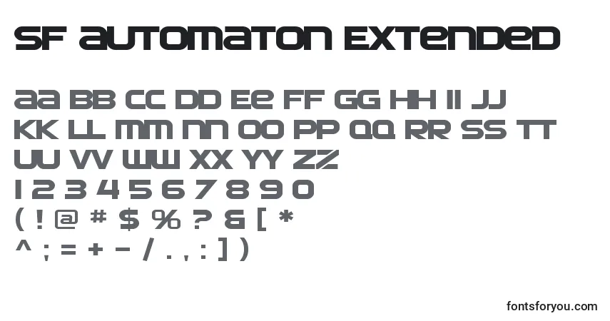 Schriftart SF Automaton Extended – Alphabet, Zahlen, spezielle Symbole
