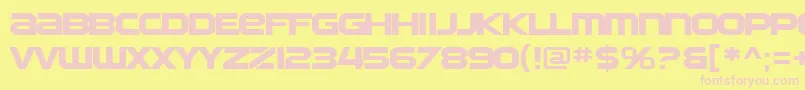 SF Automaton Extended Font – Pink Fonts on Yellow Background