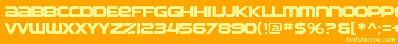 Czcionka SF Automaton Extended – żółte czcionki na pomarańczowym tle