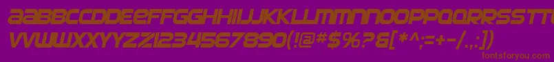SF Automaton Oblique-fontti – ruskeat fontit violetilla taustalla