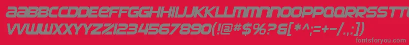 SF Automaton Oblique Font – Gray Fonts on Red Background