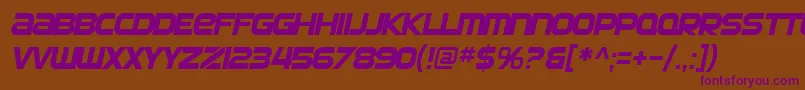 Police SF Automaton Oblique – polices violettes sur fond brun