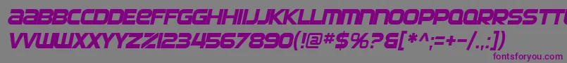 SF Automaton Oblique Font – Purple Fonts on Gray Background