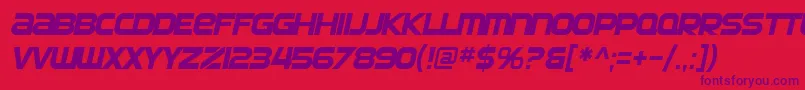 SF Automaton Oblique Font – Purple Fonts on Red Background