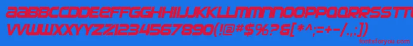 Weitere Informationen zur SF Automaton Oblique-Schriftart SF Automaton Oblique-Schriftart – Rote Schriften auf blauem Hintergrund