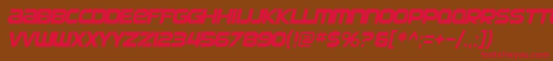 SF Automaton Oblique Font – Red Fonts on Brown Background