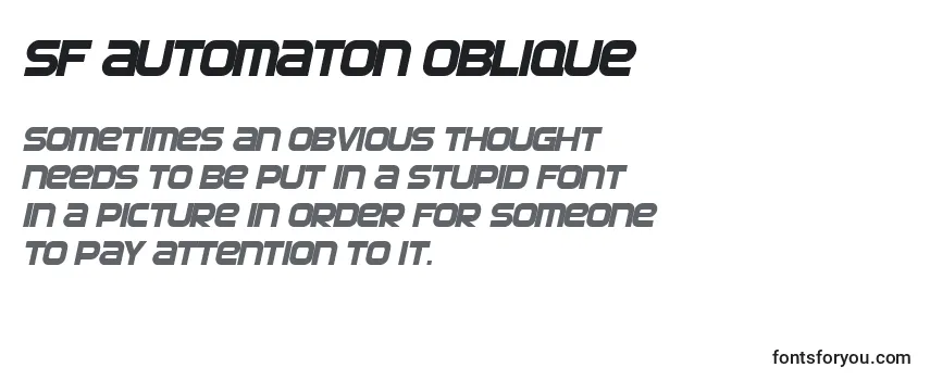 SF Automaton Oblique -fontin tarkastelu